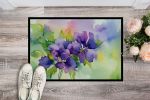 NEW New Jersey Violet in Watercolor Doormat Front Door Mat Indoor Outdoor Rugs for Entryway, Non Slip Washable Low Pile, 18H X 27W