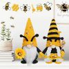 Bumble Bee Gnome Plush - Mr and Mrs Honeybee Spring Gnomes Plush Ornaments Tomte Elf World Bee Day Decor, Summer Bee Figurines Table Shelf Tiered Tray