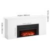 75 inch Freestanding Fireplaces, 1500W 5120BTU Fake Electric Fireplace Stove Heater with Mantel, Overheating Protection, Adjustable Flames,Timer, Remo