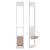 Dog Door for Sliding Glass Door, 75 7/8"-80 11/16" Adjustable Height Doggy Door for Sliding Doors, Aluminum Frame Tempered Glass Pet Door with Hinge S