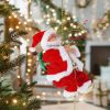 Christmas  Electric Climbing Santa with Music & LED Light, Electric Climbing Ladder Santa Claus Doll for Xmas Tree Decorations Hanging Christmas Ornam