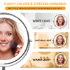 8-inch Makeup Mirror with Lights, Double Sided 1X/10X Magnifying Mirror, 3 Color Lighting Dimmable Vanity Mirror with 360Â° Swivel , Built-In Battery