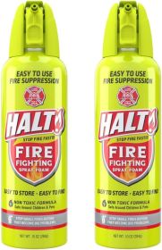 HALT! Handheld Fire Fighting Foam Spray â€“ Non-Toxic, Easy to Use, Store, and Find in Emergency â€“ Compact & Portable â€“ Ideal for Home, Kitchen, A (size: 2 Pack)
