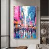 Hand Painted Oil Painting Abstract Cityscape Oil Painting on Canvas Original Urban Scenery Painting Modern Building Art Living room Wall Decor Custom