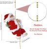 Christmas  Electric Climbing Santa with Music & LED Light, Electric Climbing Ladder Santa Claus Doll for Xmas Tree Decorations Hanging Christmas Ornam