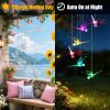 Outdoor Hanging Dragonfly Solar Wind Chimes, Color Changing LED Light, Waterproof Wind Chime for Patio Lawn Window Decoration