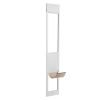 Dog Door for Sliding Glass Door, 75 7/8"-80 11/16" Adjustable Height Doggy Door for Sliding Doors, Aluminum Frame Tempered Glass Pet Door with Hinge S