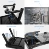 Foldable Laptop Table Bed Notebook Desk w/Cooling Fan Mouse Board LED light 4 x USB Ports Breakfast Snacking Tray with Storage Groove For Home Office
