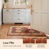 Washable Runner Rug 2x6, Moroccan Faux Wool Runner Rug Non Slip for Hallways Kitchen Entryway Laundry Room Bedroom Bathroom, Low Pile, Kid & Pet Frien