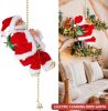 Christmas  Electric Climbing Santa with Music & LED Light, Electric Climbing Ladder Santa Claus Doll for Xmas Tree Decorations Hanging Christmas Ornam